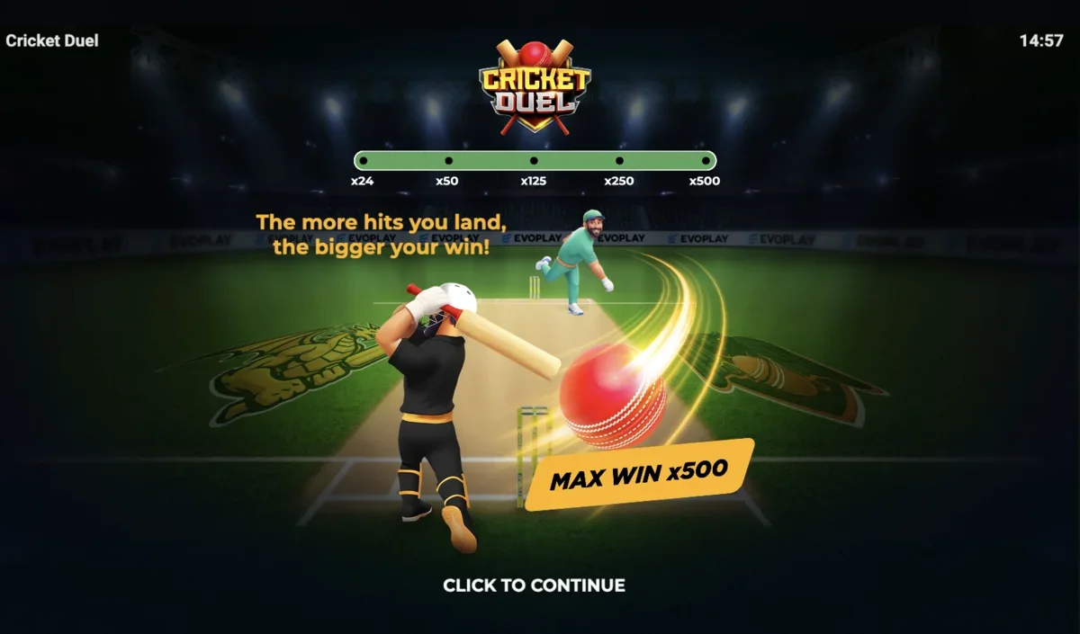 Cricket Duels betting interface showing bet amount selector