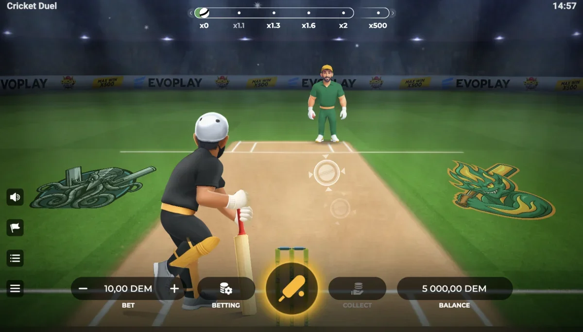 Cricket Duels multiplier at 5x level showing progress
